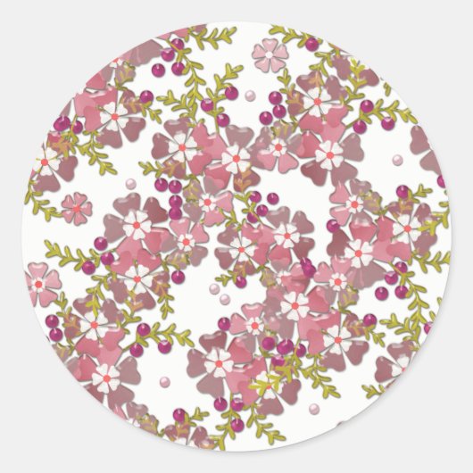 Mooie glazen bloemen ronde sticker (Voorkant)