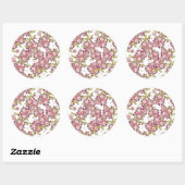 Mooie glazen bloemen ronde sticker (Vel)