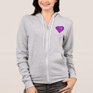 Mooie glazen bloemhart hoodie