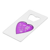 Mooie glazen flessenhart creditkaart flessenopener (Voorkant Gekanteld)