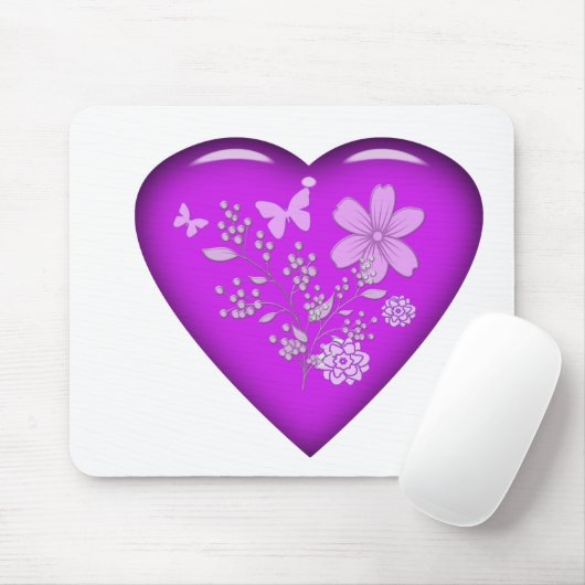 Mooie glazen flessenhart muismat (Met muis)