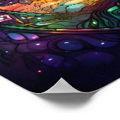 Mooie Glazen in lood boom Poster (Hoek)