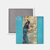 Mooie Glazen in lood pauw Magneet (Voorkant / Achterkant)