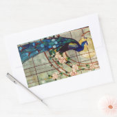 Mooie Glazen in lood pauw Rechthoekige Sticker (Envelop)