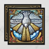 Mooie Glazen in lood Raamduif Treurende Kaarten (Voorkant / Achterkant)