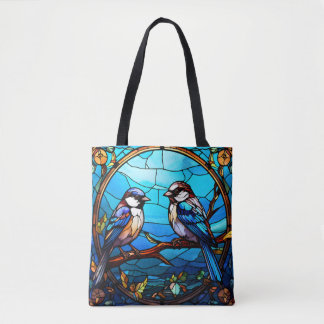 Mooie Glazen in lood vogels Tote Bag
