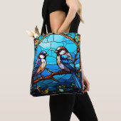 Mooie Glazen in lood vogels Tote Bag (Dichtbij)