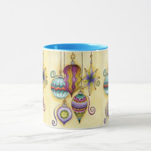 Mooie glazen kleurrijke kerstversieringen mok (Midden)