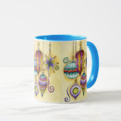 Mooie glazen kleurrijke kerstversieringen mok (Voorkant rechts)