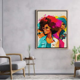 Mooie glimlach van zwarte vrouwen poster