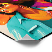 Mooie glimlach van zwarte vrouwen poster (Hoek)