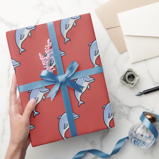 Mooie Glimlachende Dolfijn Cadeaupapier (Geschenken)