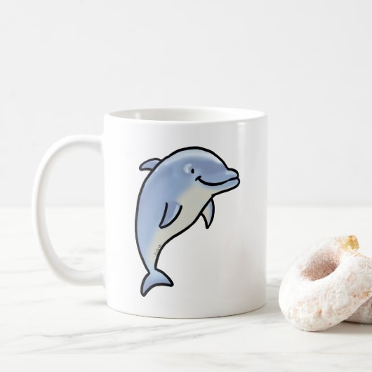 Mooie Glimlachende Dolfijn Koffiemok (Met donut)