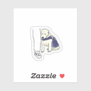 Mooie glimlachende witte puppy portret sticker