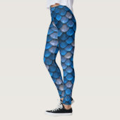 Mooie glimmende blauwe zeemeermin schalen leggings (Links)