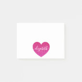 Mooie glinsterende roze hart gepersonaliseerde mei post-it® notes (Voorkant)