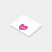 Mooie glinsterende roze hart gepersonaliseerde mei post-it® notes (Schuin)