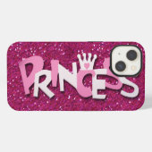 Mooie glinsterende roze prinses glitter iPhone hoesje (Achterkant horizontaal)