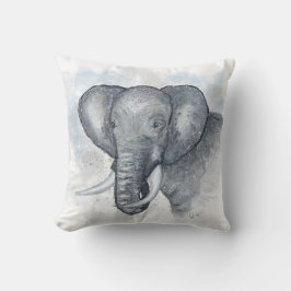 Mooie glinsterende zilveren olifant kussen