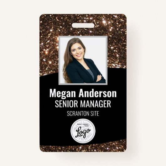 Mooie Glitter Employee Photo ID Badge (Voorkant)