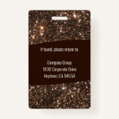 Mooie Glitter Employee Photo ID Badge (Achterkant)