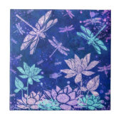 Mooie Glitter Flowers Dragonflies keramische Tegel Tegeltje (Voorkant)