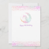 Mooie Glitter Magische Eenhoorn Verjaardag Kaart (Achterkant)