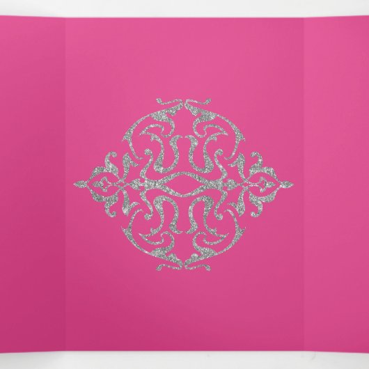 Mooie Glitter Quinceanera Drieluik Uitnodiging (Binnenkant midden)