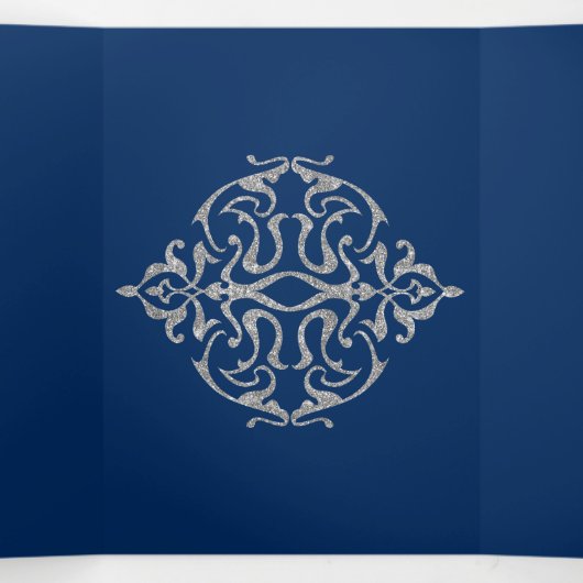 Mooie Glitter Quinceanera Drieluik Uitnodiging (Binnenkant midden)