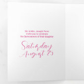 Mooie Glitter Quinceanera Drieluik Uitnodiging (Binnenzijde eerst)