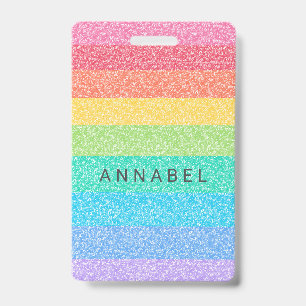 Mooie Glitter Regenboog Strepen Kleurrijke Aangepa Badge