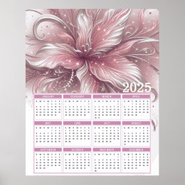 Mooie Glitterige Lelie 2025 Agenda Poster