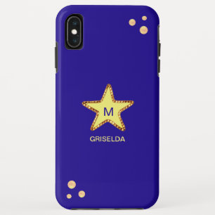 Mooie Glittering Golden Star op blauw Case-Mate iPhone Case