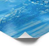 Mooie Glittery Blue Music Note Treble Clef Perfect Poster (Hoek)