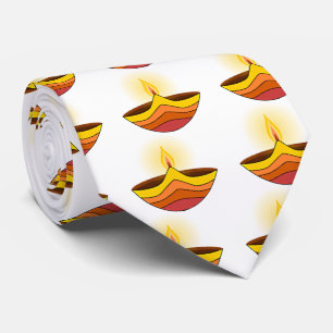 Mooie gloeiende Diwali-lamp Stropdas