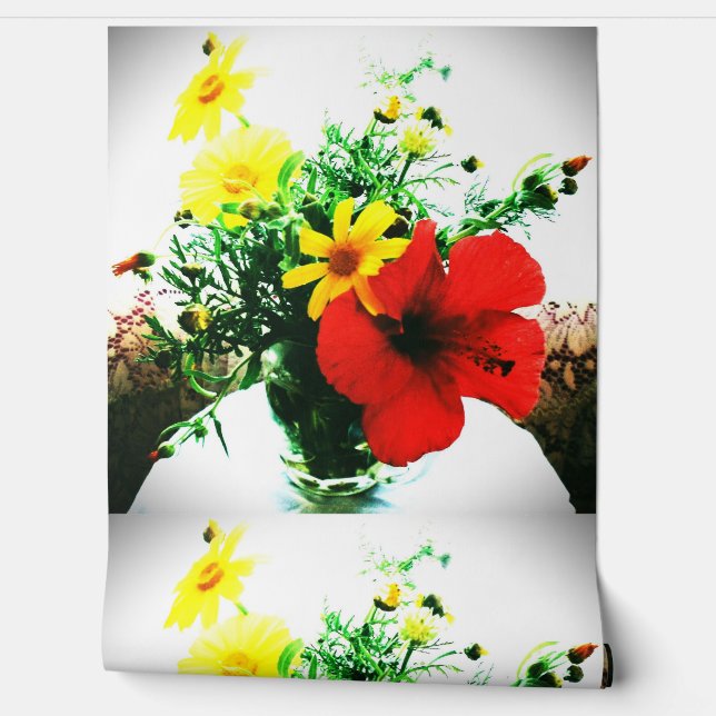 Mooie gloeiende levende bloem kunst zijn speciaal behang (Afrollen)