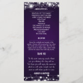 Mooie gloeiende sterren Paarse bruiloft programma Programmakaart (Achterkant)