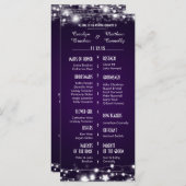 Mooie gloeiende sterren Paarse bruiloft programma Programmakaart (Voorkant / Achterkant)