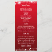 Mooie gloeiende sterren rode bruiloft programma programmakaart (Achterkant)