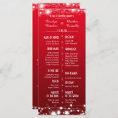 Mooie gloeiende sterren rode bruiloft programma programmakaart (Voorkant / Achterkant)