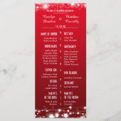 Mooie gloeiende sterren rode bruiloft programma programmakaart (Voorkant)