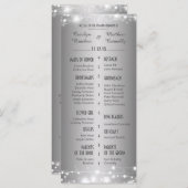 Mooie gloeiende sterren zilveren bruiloft programm programmakaart (Voorkant / Achterkant)