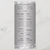 Mooie gloeiende sterren zilveren bruiloft programm programmakaart (Voorkant)