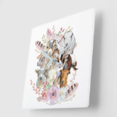 Mooie GOAT's | Waterverf Geiten krijgenYerGoat™ Vierkante Klok (Hoek)