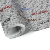 Mooie GOEDE DAG GRIJDE RODE BLUE MANDALA Cadeaupapier (Rol Hoek)