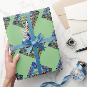 Mooie GOEDE DAG GROENE BLAUWE PINK MANDALA Cadeaupapier
