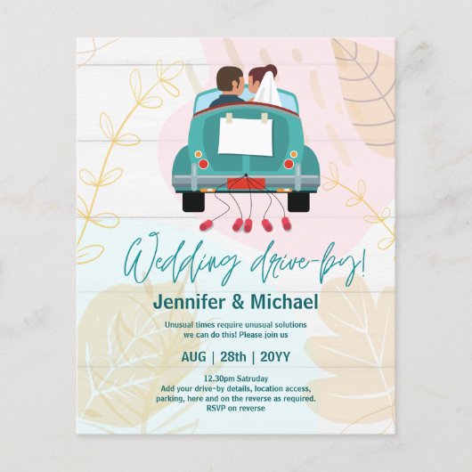 Mooie goedkope uitnodigingen voor een huwelijksfee (Voorkant)