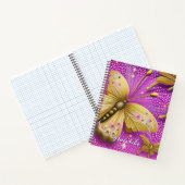Mooie Gold Butterfly-Waterverf, speciaal gepersona Notitieboek (Binnen)