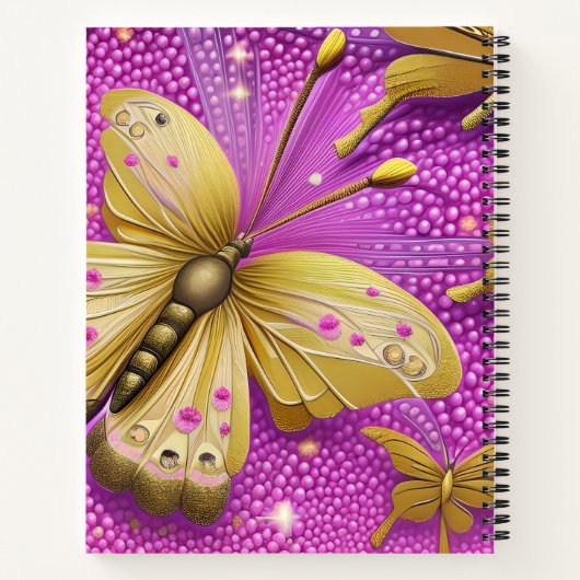 Mooie Gold Butterfly-Waterverf, speciaal gepersona Notitieboek (Achterkant)