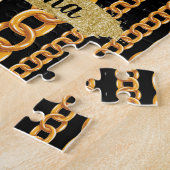 Mooie Gold Elegant Chic Custom Legpuzzel (Zijkant)
